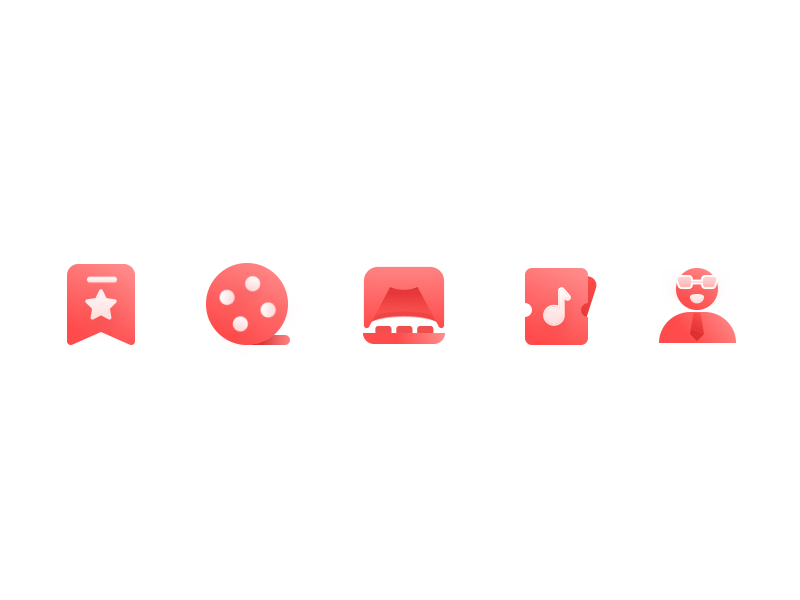 Cinema booking app icons by Aaron.C on Dribbble