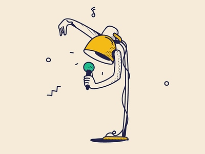 Shine bright arms art beatboxing branding dotted drawing event festival furniture gangster hiphop illustration lamp line art microphone music rapper retro singing yellow
