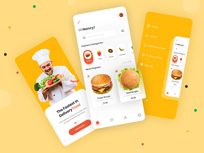 Restaurant App Concept app design app ui apps chef delivery elementor landing page food apps mobile app motion graphics restaurants ui