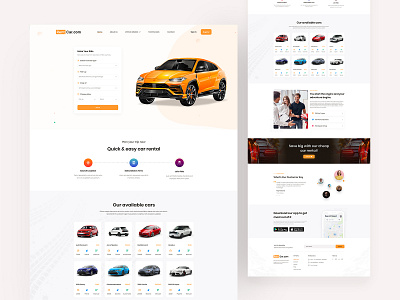 RentCar Landing Page Design UI | UX app car car rent figma landing photoshop rent ui ui design uidesign ux ux design website website design