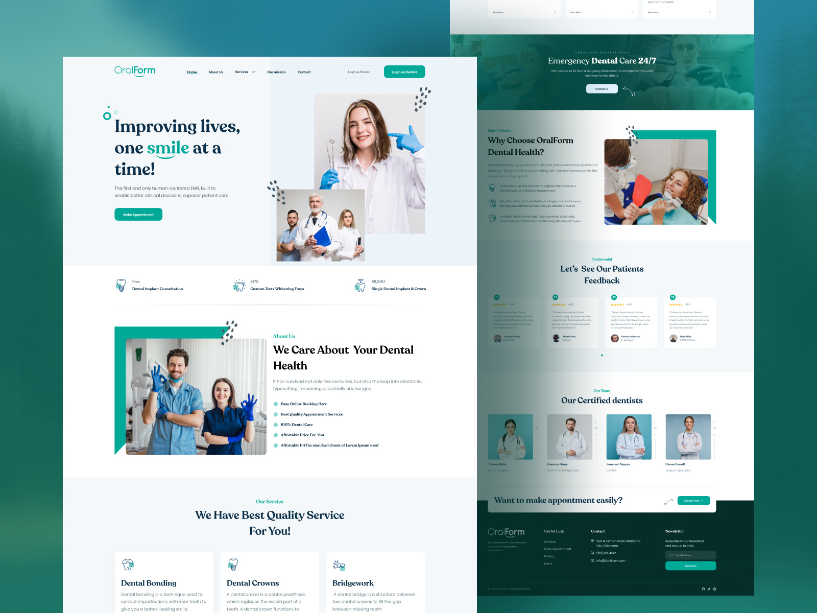 OralForm - Dental Clinic Landing Page by Taseen Ahmed on Dribbble