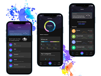 Crypto wallet App app design icon typography ui uidesign ux web webdesign website