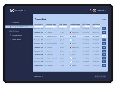 Transactions Dashboard app design typography ui uidesign ux web webdesign website