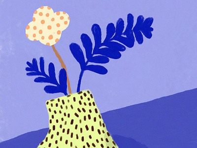 Detail, Vase #3 design flower illustration