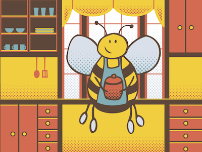 Zee's Bees Label Illustration