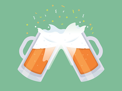 Cheers! beer confetti illustration