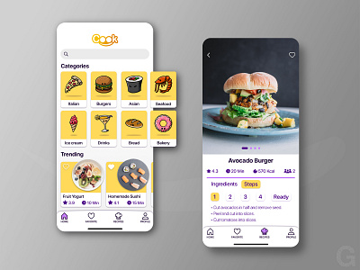 Recipe App app cook food food app food illustration icons procreate recipe recipe app recipes sketch ui