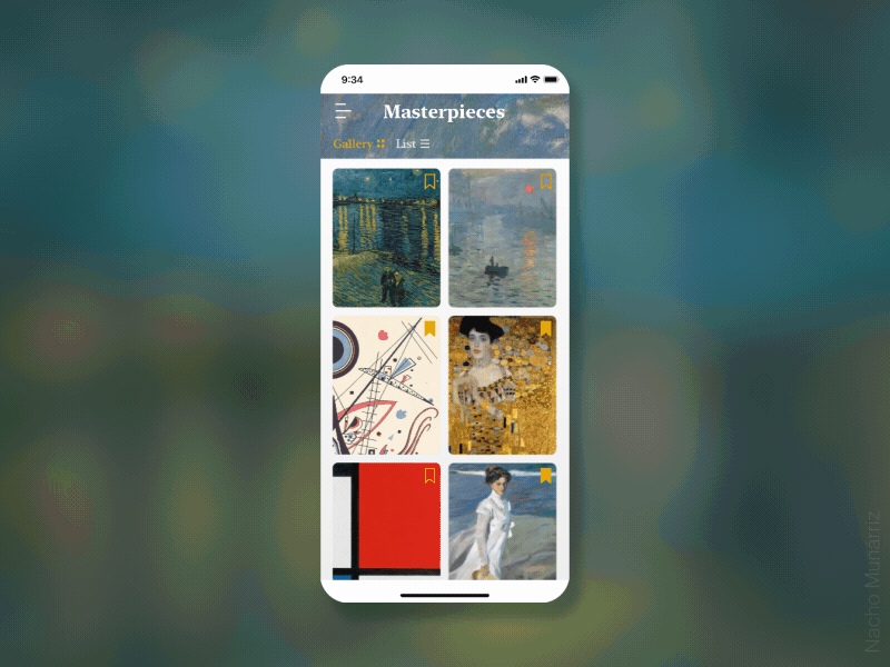 Art Guide app app app design art art app arte artguide design designer masterpieces nachomunarriz painters painting sketch ui uidesign van gogh