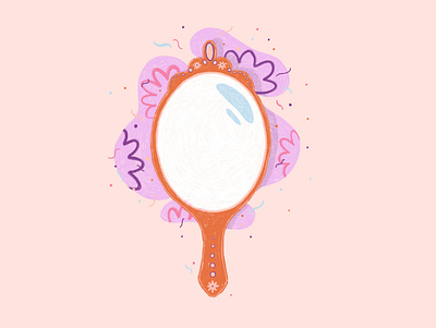Bathroom products - a mirror - bathroom bathroomillustration digitalillustration frenchillustrator illustration illustratorondribble mirror photoshop pink