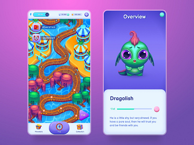 Space Monsters: World Puzzle | Game art and Game interface 2d art casual game design game game art game character game design ui ux