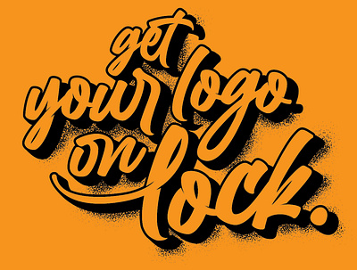 Get your logo on lock typography. illustration typography vector