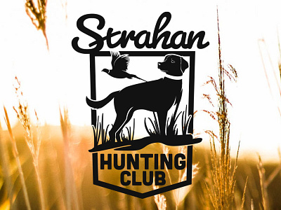 Strahan Hunting Club Logo branding custom drawing custom logo design design dog logo hunting logo logo design