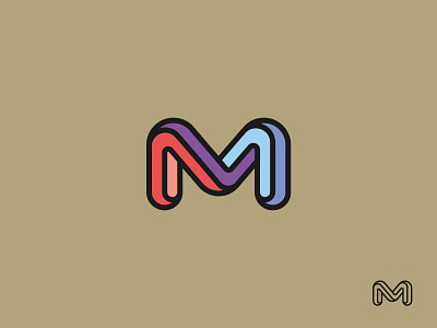 M branding flat logo m mark vector