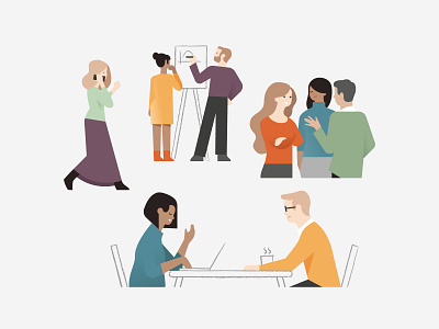 Community character community digital illustration vector