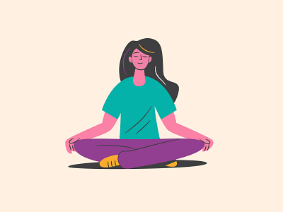 Meditate flat illustration meditate wellbeing