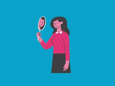 Vanity character flat illustration mirror vanity vector