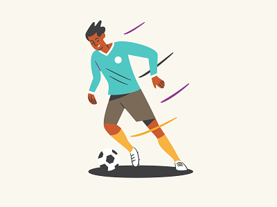 Dribble (not Dribbble) character flat football footy illustration soccer