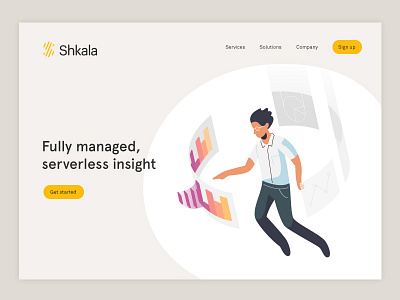 Shkala Banner analysis banner cloud data flat illustration management real time server web