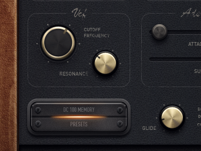 76 Synthesizer app audio gold icon ipad music texture