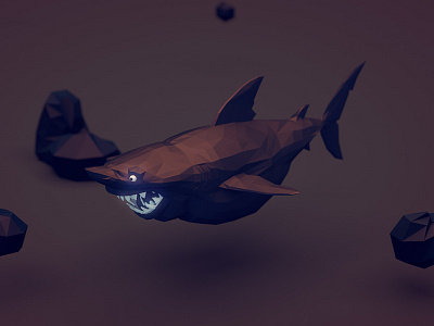 051212 3d glow low poly shark