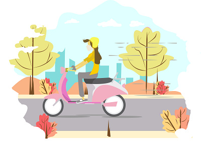 Delivery Girl animation branding corona delivery design flat girl illustration illustrator logo minimal vector