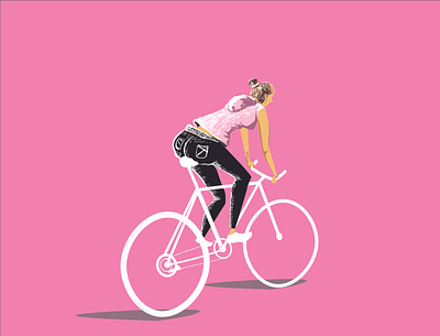 Sepeda Nini adventure bicycle bike cool cute design flat girl illustration naughty pink punk sport travel ui vector