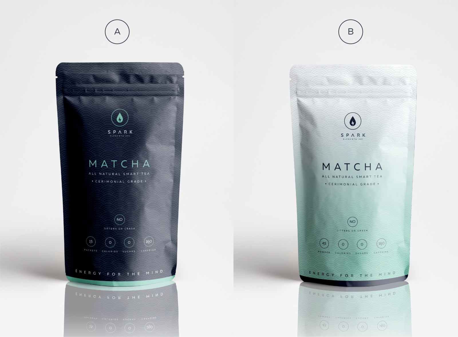 Spark Matcha Packaging ~VOTE~ by Aaron Yasko on Dribbble