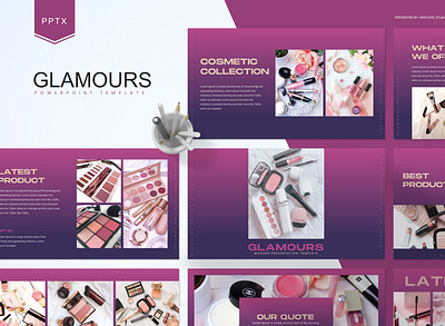 GLAMOURS PRESENTATION TEMPLATE beauty business corporate cosmetics creative design element infographic information keynote makeup marketing minimalism powerpoint presentation professional slide template women