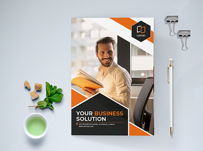 Bifold Business Brochure a4 brochure business clean company corporate cover creative design flyer layout magazine modern presentation print style template