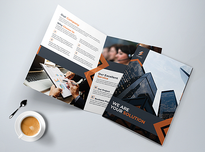 Bifold Business Brochure a4 brochure business clean company corporate cover creative design flyer layout magazine modern presentation print style template