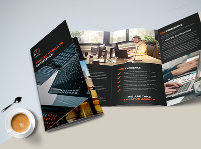 Trifold Business Brochure a4 brochure business clean company corporate creative design flyer layout magazine modern print professional style template trifold