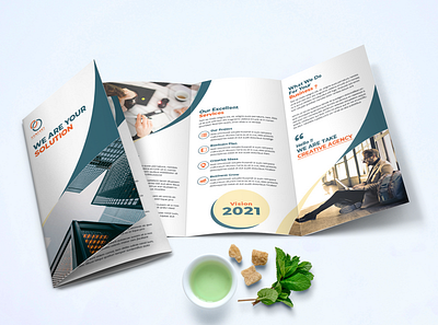 Trifold Business Brochure a4 brochure business clean company corporate creative design flyer layout magazine modern print professional style template trifold