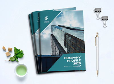 Company Profile a4 bifold brochure business company corporate cover creative design flyer layout magazine modern presentation print professional style template