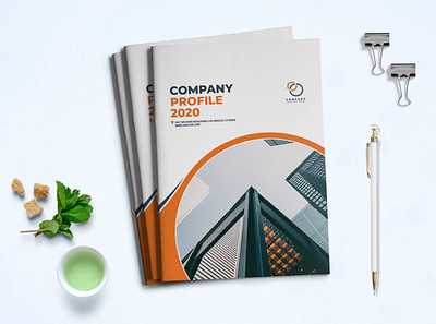 Company Profile a4 bifold brochure business company corporate cover creative design flyer layout magazine modern presentation print professional style template