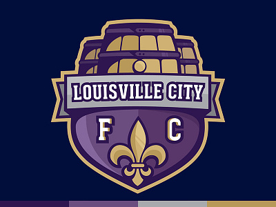 Louisville City Fc badge barrel branding crest football futbol illustration kentucky logo louisville shield soccer