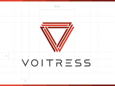 Voitress Logo brand branding custom fortress icon illustration logo logotype mark triangle vector voice