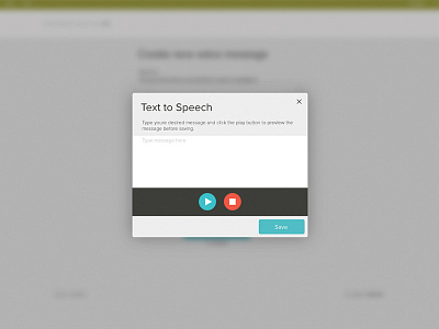 Text To Speech flat modal playback preview save speech text ui upload ux