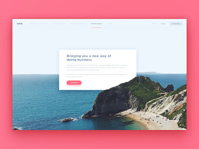 Kigo beach cta gradient hero home page landing page login nav ocean vacation web