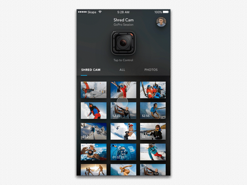 GoPro Navigation animation app camera gopro navigation photo prototype ui ux video