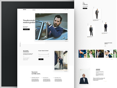 Homepage Exploration branding homepage menswear rebrand suit ui ux web