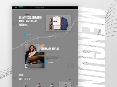 Menguin Exploration brand branding fashion homepage menswear rebrand refresh ui ux website
