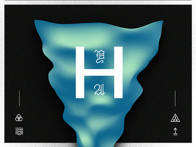 HYA design flag icon illustration material typography vector