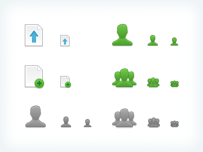 App Icons blue file green grey group icons users white