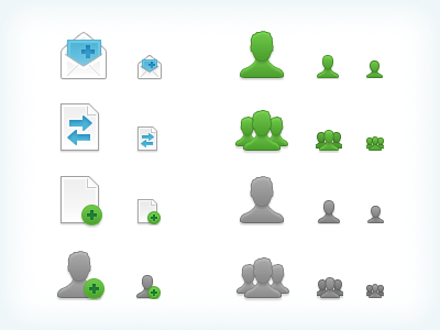 More App Icons blue file green grey group icons invite share users white