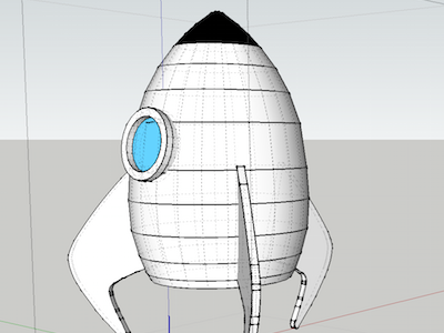 Indie rocket ship 3d rocket sketchup