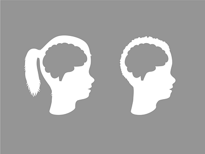 Silhouettes with brains brain children silhouette