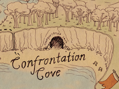 Confrontation cove drawing ink map pen pencil