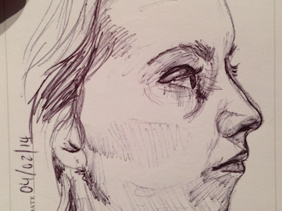 Sketch of the day #53 biro portrait sketch