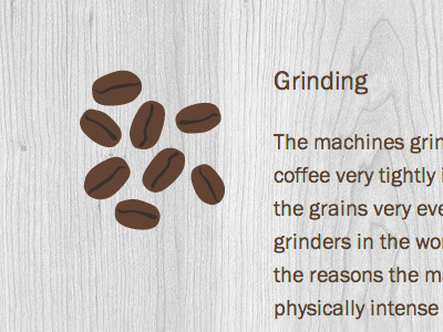 Grinding coffee beans franklin gothic illustration typography wood