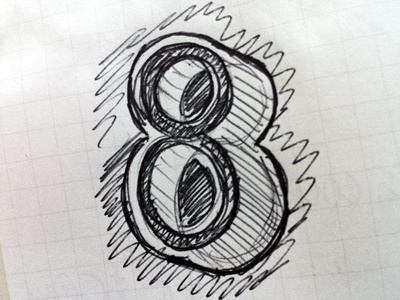 8 biro handdrawn lettering sketch